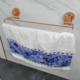Toalheiro Duplo 45cm Rose Gold Com Ventosas - Ela Decora
